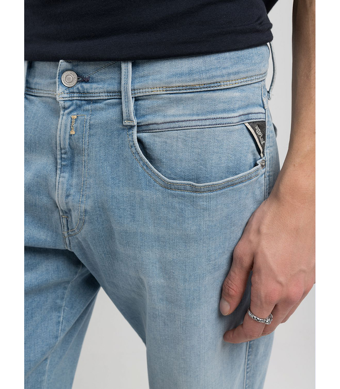 スリムフィットANBASS Hyperflex Dustデニム 詳細画像 ライトブルー 5